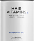 Codeage Hair Vitamins 10000 mcg Biotin, Keratin, Collagen, Vitamin A, B12, C, D3, E, Zinc, Inositol - Hair Care Support for Strength, Thickness Growth - Healthy Hair Supplement Pills - 120 Capsules