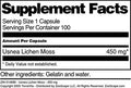 Terravita Usnea Lichen Moss - 450 Mg (100 Capsules, Zin: 514899)