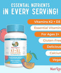Maryruth's Kids Magnesium Calm Gummies (Hibiscus) & Vitamin K2+D (Peach Mango 3 Gummies
