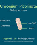 BESTVITE Chromium Picolinate 1000mcg (240 Vegetarian Capsules) - No Stearates - No Dicalcium Phosphate - Vegan - Gluten Free - Non-GMO