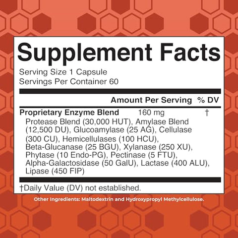 Maryruth'S Maryruth S Gluten Digestive Enzymes Up To 2 Month Supply Proprietary Enzyme Blend Vegan Pine-Based Capsules Non-Gmo 60 Count