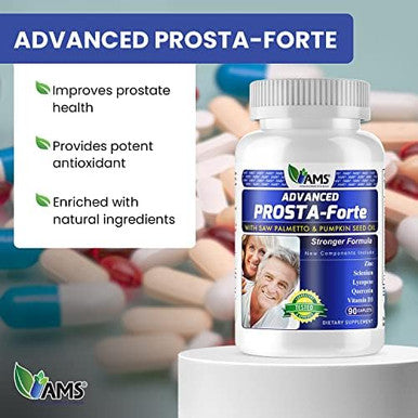 America Medic & Science Advanced Prosta-Forte (90 Caplets) Prostate Supplement For Men Dietary Pills With Saw Palmetto Extract, Vitamin D3, Zinc, And Pumpkin Seed Oil For Enhanced Prostate Health