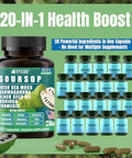 Soursop Graviola Supplement with Sea Moss Moringa Turmeric Black Seed Oil Oregano Ashwagandha 20inOne Herbal extracts for Overall HealthEnhancing Vegan NonGMO 60 Capsules