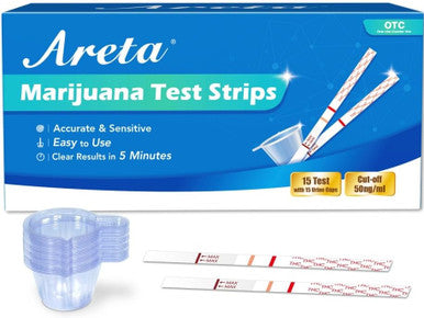 Areta Marijuana Test Strips: Thc Drug Urine At Home Testing Kits For Over The Counter Use Result In 5 Minutes Accurate Drug Screen Test 50Ng/Ml Cutoff Level # Asth114C 15 Tests