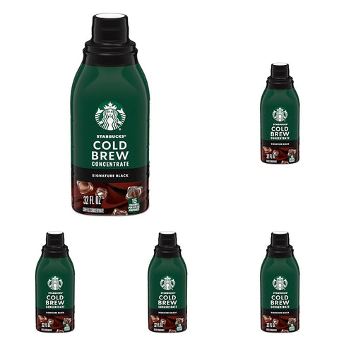 Starbucks Cold Brew Coffee Concentrate, Signature Black Iced Coffee, 32 fl oz