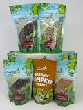 Food to Live Organic Superfoods in a Gift Box - A Variety Pack of Pumpkin Seeds, Hemp Seeds, Chia Seeds, Golden Flax Seeds, and Cacao Nibs