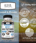 Kaya Naturals Multivitamin For Men - Men'S Prostate Multivitamin - Multi Mineral Daily Supplement - Pills For Men - Supports Healthy Prostate - Vitaminas Para Hombres - 60 Veggie Capsules