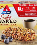 Atkins Soft Baked Energy Bars Blueberry 15G Protein Excellent Source Of Fiber 2G Sugar 1 Pack (5 Bars)