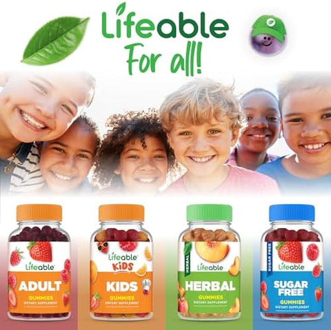 Lifeable Multivitamin and Multimineral with Iron Chewables for Kids Vegetarian Gluten Free Vegetarian Great Tasting Natural Flavored Pectin Chews with Vitamins A B C D and E 150 Count