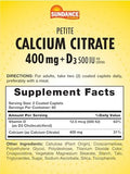 Sundance Calcium Citrate With Vitamin D3 400 Mg 120 Caplets Petite Vegetarian Nongmo & Gluten Supplement