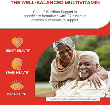 Geritol Multivitamin Supplement Contains Bvitamins Antioxidants Vitamins C E & D And Iron 27 Essential Vitamins And Minerals Gluten Nongmo No Artificial Sweeteners 100 Tablets 3 Pack