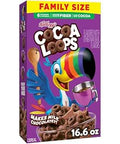 Kellogg's Cocoa Loops Breakfast Cereal, Good Source of Fiber, Made with Cocoa, Family Size, 16.6oz Box (1 Box)