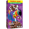 Kellogg's Cocoa Loops Breakfast Cereal, Good Source of Fiber, Made with Cocoa, Family Size, 16.6oz Box (1 Box)