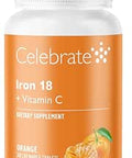 Celebrate Iron+C 18mg Chewable Tangerine 30 Count