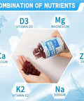 Calcium Magnesium Zinc Gummies With Vitamin D3 & K2 - High Potency Enhanced Absorption -60 Orange Gummies Flavored
