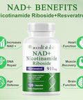 Nad+ Supplement 910Mg - Liposomal Nicotinamide Riboside, Resveratrol, Quercetin, Nad Supplement Vitamin D3, Vitamin C - Cellular Energy, Repair And Aging For Men And Women, 120 Capsules