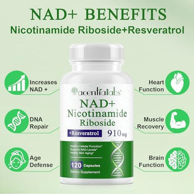 Frovetani Nad Supplement, 910Mg - Liposomal Nicotinamide Riboside Nad+ Supplement With Resveratrol Supports For Muscle, Energy, Focus, Nad Supplement For Men And Women, 120 Capsules