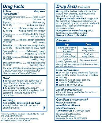 Boiron Chestal Honey Adult Cough Syrup 6.7 Ounce Homeopathic Medicine For Cough And Chest Congestion 4 Pack