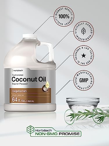 HorbÃƒÆ’Ã‚Â¤ach Coconut Oil for Cooking | Liquid | 64 oz | Fractionated & Unflavored | Keto Friendly | Vegetarian, Non-GMO & Gluten Free