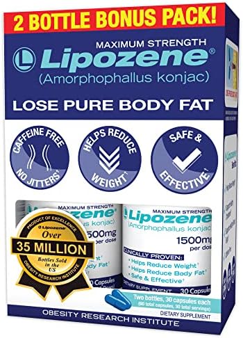 Lipozene Diet Pills Weight Loss Supplement Suppresses Appetite Three Bottles Of 90 Capsules In Total