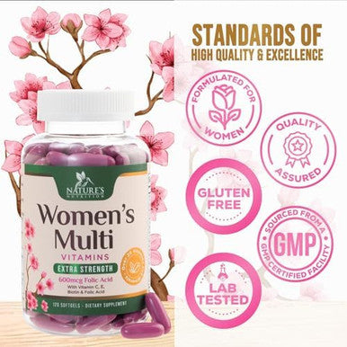 Multivitamin For Women With Iron - Daily Vitamins For Women'S Immune Support And Overall Health - Womens Complete Daily Multivitamin With Vitamin A, B, C, D, E, Calcium And Magnesium - 120 Softgels