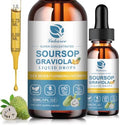 (2 Pack) Soursop Graviola Leaf Extract Liquid Drop Plus Pure Botanical Sea Moss for Cell Support and Regeneration Immunity and Gut Health Soursop Bitters Liquid Full Texture Natural Flavor 1 Fl Oz