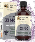 Sacred Eats Liquid Zinc (Glycinate Chelate) With Organic Elderberry & Echinacea (High In Quercetin) 4-In-1 Immune Suport Supplement For Adults & Kids Great Tasting Alcohol & Gluten Free Non Gmo (4.0 Oz)