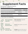 Micro Ingredients Glutathione 500Mg With 100Mg Vitamin C Supplement 240 Veggie Capsules Reduced Glutathione Fat Soluble Ascorbyl Palmitate Complex Non-Gmo Filler Free