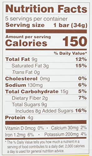 Simple Mills Almond Flour Snack Bars, Peanut Butter Chocolate Chip - Gluten Free, Made with Organic Coconut Oil, Breakfast Bars, Healthy Snacks, 6 Ounce (Pack of 2)