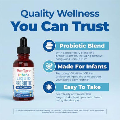 Maryruth's Organic Infant Liquid Probiotic For Ages 6 12 Months 1 Oz