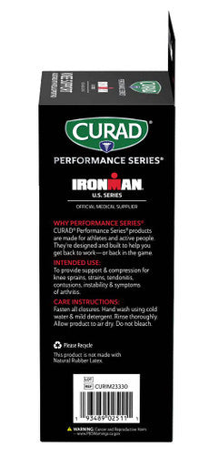 Curad Performance Series Ironman Knee Support Adjustable with Patella Support Pad for Tendonitis Weak or Injured Knees Preventative Support for Athletes