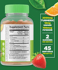 Lifeable Turmeric Curcumin Kids + Multivitamin Kids Gummies Bundle Great Tasting Vitamin Supplement Gluten Gmo Chewable Gummy