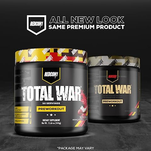 Redcon1 Total War Preworkout - Contains 320Mg Of Caffeine From Green Tea Juniper & Beta Alanine - Pre Work Out With Amino Acids To Increase Pump Energy Endurance (Rainbow Candy 30 Servings)