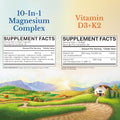 Vitalitown Ultra Magnesium and Vitamin D3 K2 Bundle (Pack of 2) 10 in 1 Magnesium Complex and 10000 IU D3 MK7 for Bone Muscle Heart Sleep Teeth and Immune 90 Mag Capsules and 90 D3 Softgels