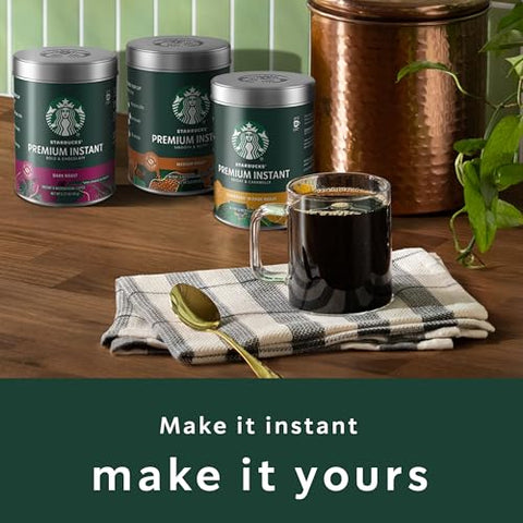 Starbucks Premium Instant Coffee Medium Roast, 3 Tins 3.17 oz | 100% Arabica premium instant and microground coffee; Medium Roast; 3 tins, 3.17 oz each