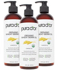 Pura D'Or Organic Wheat Germ Oil (16 Oz X2 = 32 Oz) 100% Pure & Natural Usda Cold Pressed Carrier Oil - Vitamin E Rich Moisturizing & Nourishing Anti-Aging Properties - Healthy Hair Growth