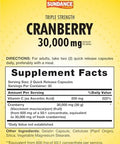 Sundance Cranberry Supplement 30000Mg 60 Capsules Plus Vitamin C Triple Strength Nongmo And Gluten Formula