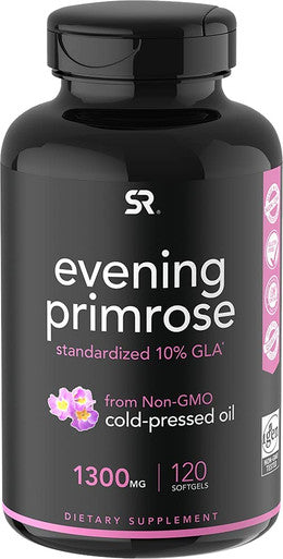 Sports Research Biotin 10000mcg 120ct Evening Primrose 1300mg 120ct Bundle