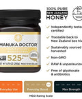 MANUKA DOCTOR - MGO 925+ and MGO 525+ Manuka Honey Monofloral Value Bundle, 100% Pure New Zealand Honey. Certified. Guaranteed. RAW. Non-GMO, 2 x 8.75oz Pots