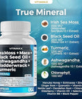 Sea Moss 3000Mg Maca 1000Mg Black Seed Oil 2000Mg Ashwagandha 1000Mg Bladderwrack, Turmeric - Manuka, Elderberry, Vitamins C & D3, Chlorophyll, Zinc, Black Pepper - Made In Usa (60 Count (Pack Of 1)