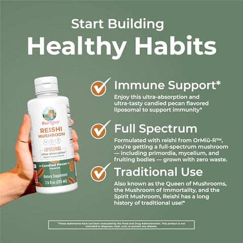 Maryruth'S Maryruth Organics Lion'S Mane Liposomal (Coffee Cake) & Reishi Mushroom (Candied Pecan) Clean Label Project Verified Vitamins For Cognitive Support Immunity & Overall Health Vegan Non-Gmo