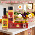Savannah Bee Company Hot Honey Box Gift Set - Award-Winning Honey Collection - Includes Hot Honey, Sauce, and Fire Sticks - Perfect Gourmet Gift for Spice Lovers