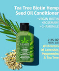 Hempz Biotin Hair Conditioner - Tea Tree & Chamomile - For Scalp Care Hair Growth & Strengthening Of Dry Damaged And Color Treated Hair Hydrating Softening Moisturizing - Travel Size 2.25 Fl Oz