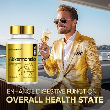 300 Billion Afu Akkermansia Prebiotic And Probiotic Muciniphila Digestive Health,Gut Health,And Immunehealth Multi-Strain Glp-1 Probiotics For Women & Men (120 Capsules)
