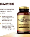 Solgar Resveratrol 500 Mg 30 Vegetable Capsules - Antioxidant Protection - Gluten Free Dairy Free 30 Servings