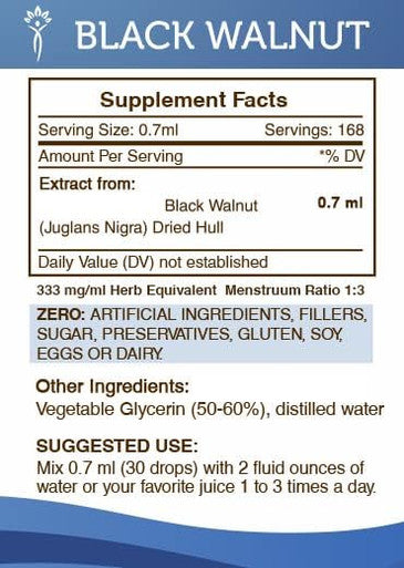 Secrets of the Tribe Black Walnut Tincture Alcohol-Free Extract, Black Walnut (Juglans Nigra) Dried Hull Tincture Supplement (4 FL OZ)