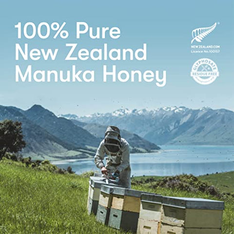 New Zealand Honey Co. Raw Manuka Honey UMF 20+ | MGO 829+ 4.4oz, UMF Certified & Bamboo Spoon 12cm