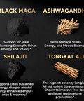 Terra Elmnt Ultra Male Premium Testosterone Booster For Men W. 100 1 Shilajit 40 1 Black Maca Ashwagandha 25 Tongkat Ali 10 - Clinical Strength Male Enhancing Testosterone Supplement For Men Health Libido