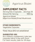 HerbEra Agaricus Blazei 60 Capsules, 500 mg, Agaricus (Agaricus blazei murill) Dried Mushroom (60 Capsules)