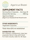 HerbEra Agaricus Blazei 60 Capsules, 500 mg, Agaricus (Agaricus blazei murill) Dried Mushroom (60 Capsules)